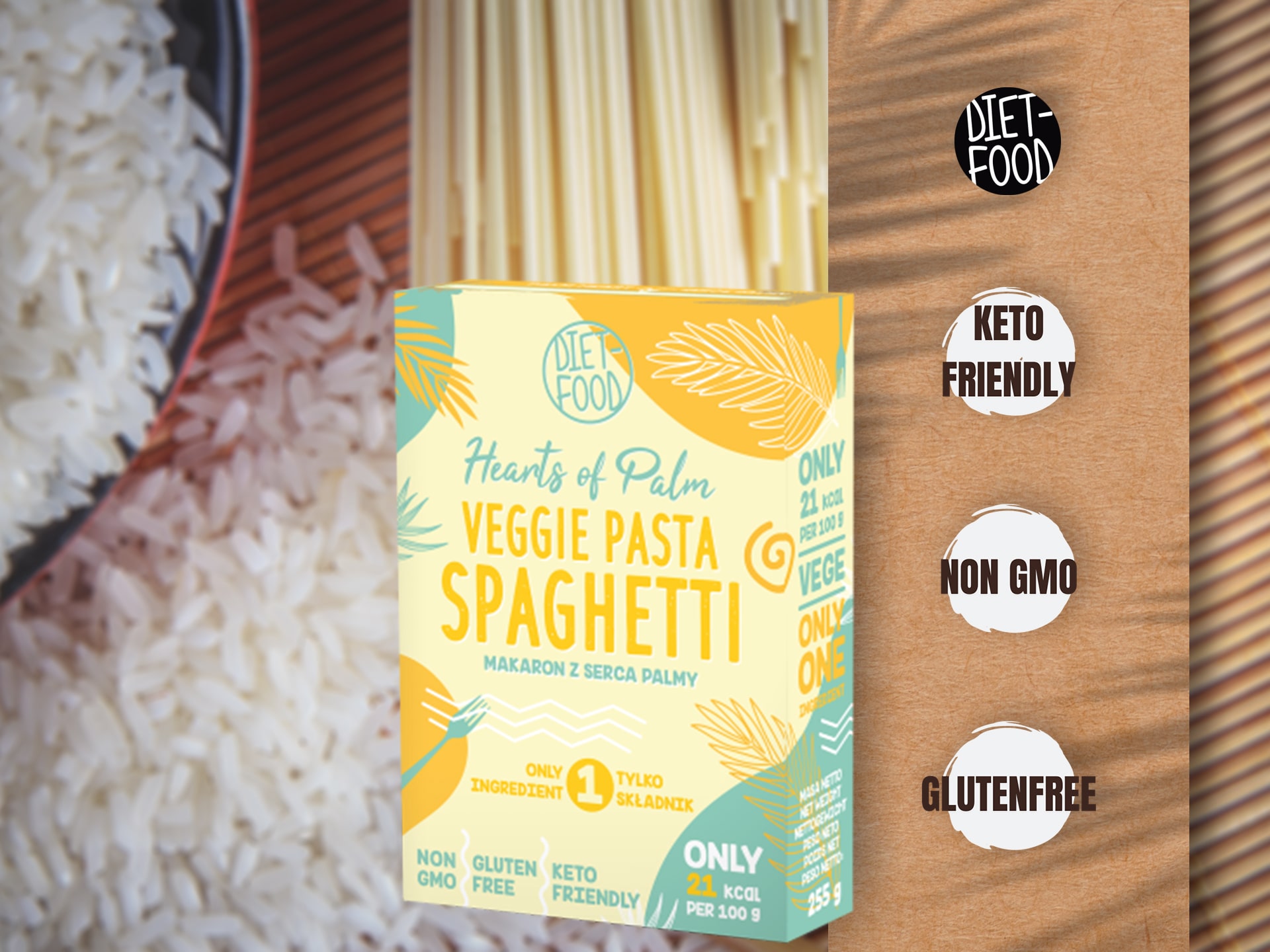 Diet Food - Hearts of Palm - Veggie Pasta Spaghetti