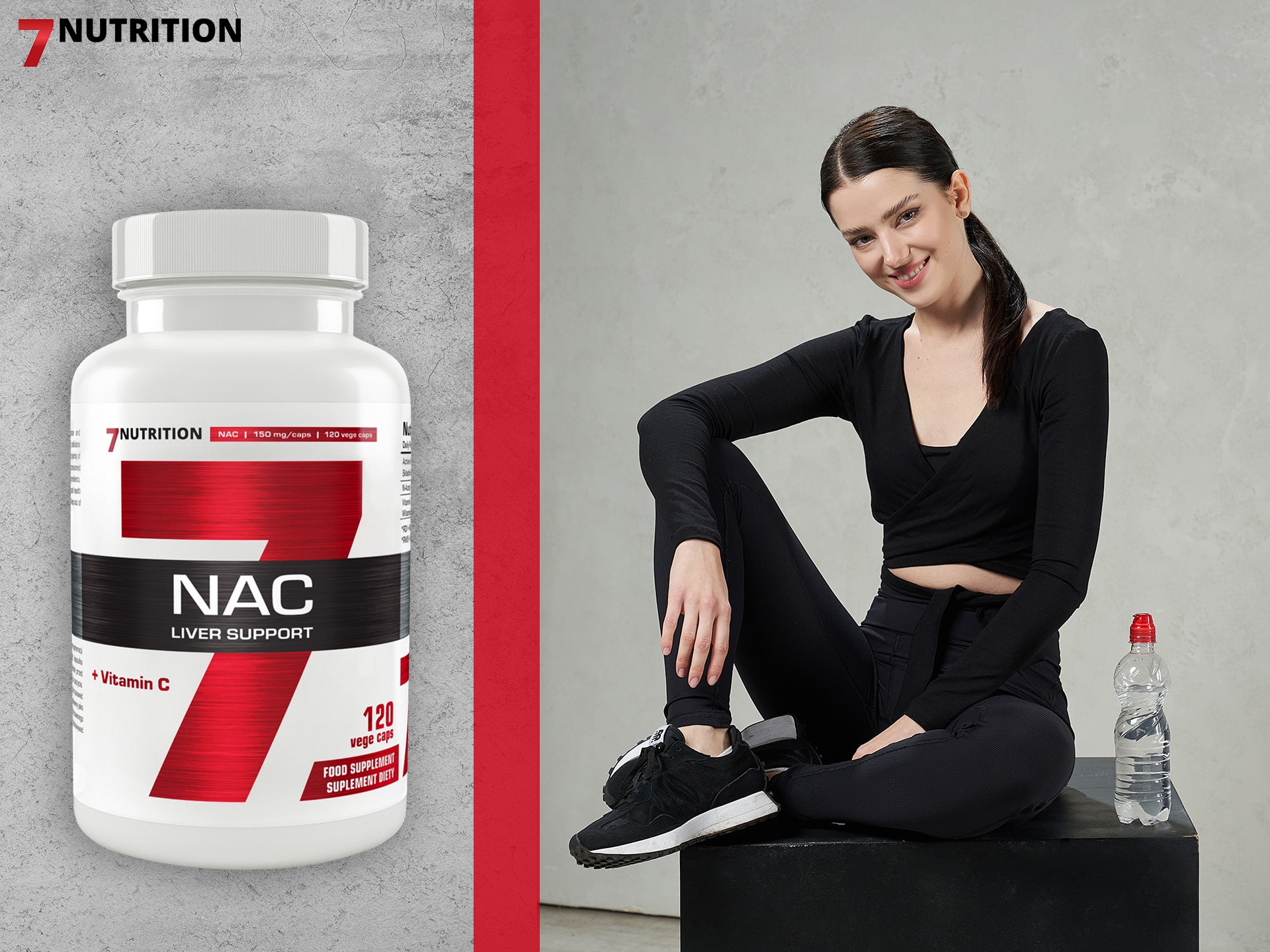 7 Nutrition - NAC mit Vitamin C - Antioxidans, Leberentgiftungsunterstützung
