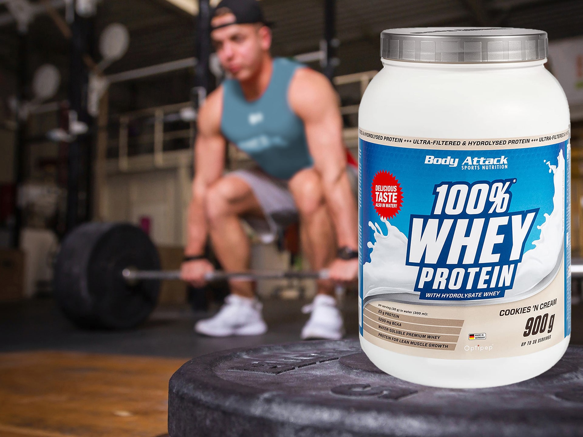 BODY ATTACK 100% Whey Protein - 900g - Vanilla WPC Eiweiß