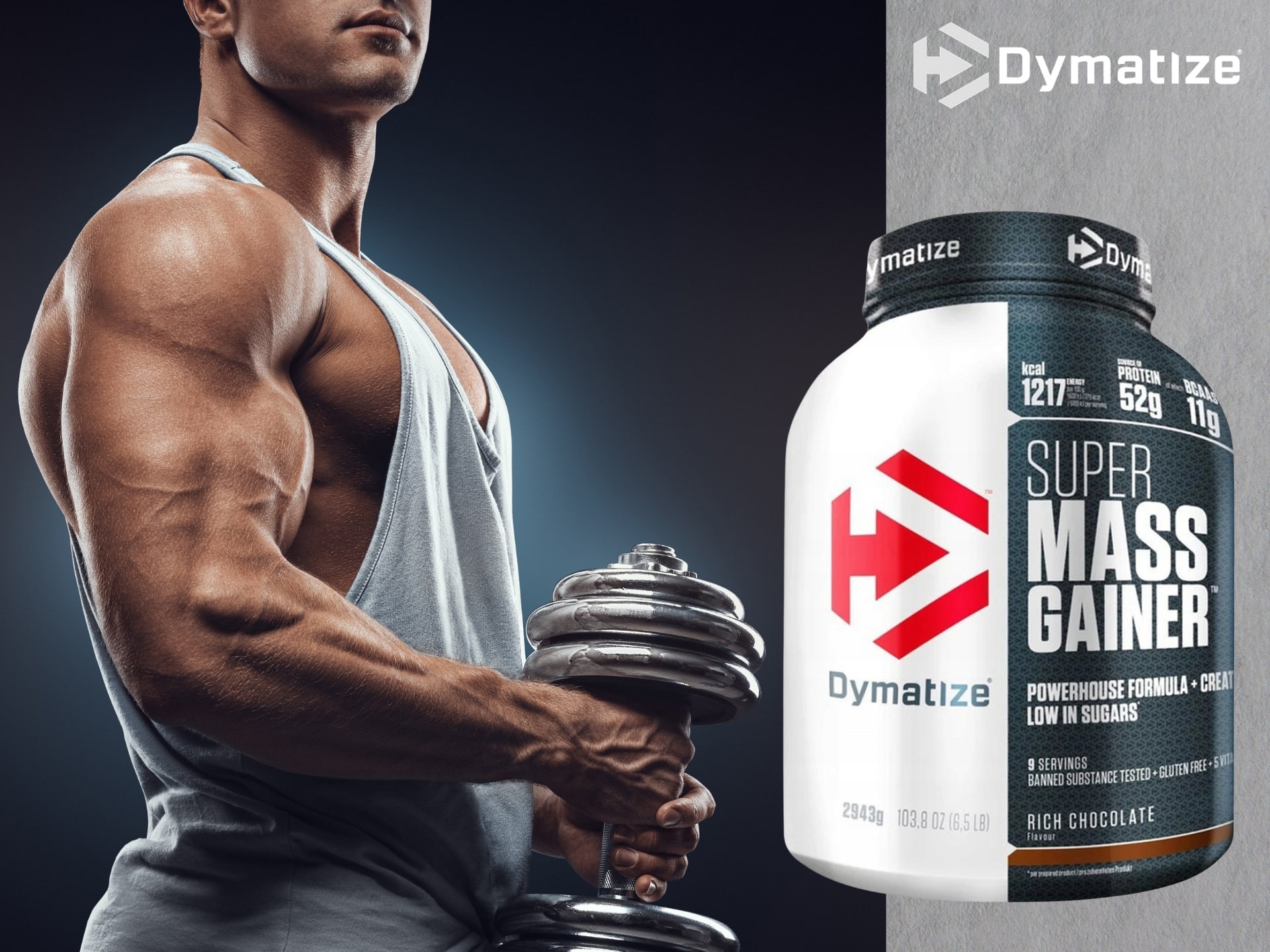 Dymatize Gainer - Kohlenhydrat- und Proteinergänzung mit Vitaminen und Kreatin