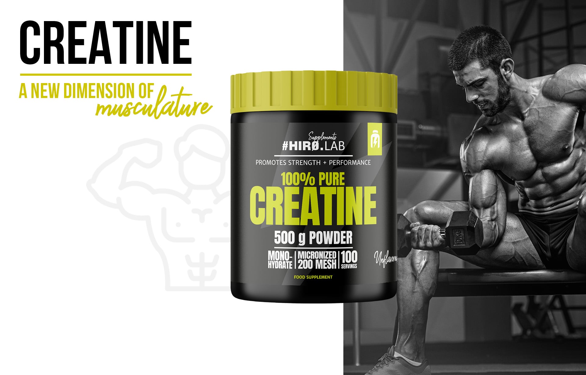 Hiro.Lab - 100% pure Creatine - czysty monohydrat kreatyny 200 MESH