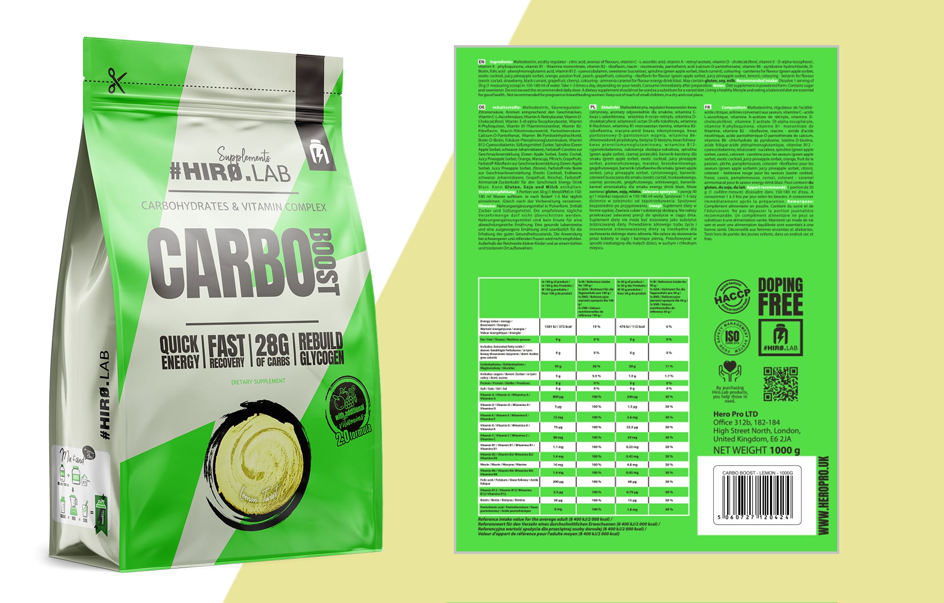 Hiro.Lab - Carbo Boost - Kohlenhydrat-Ersatz basierend auf Maltodextrin