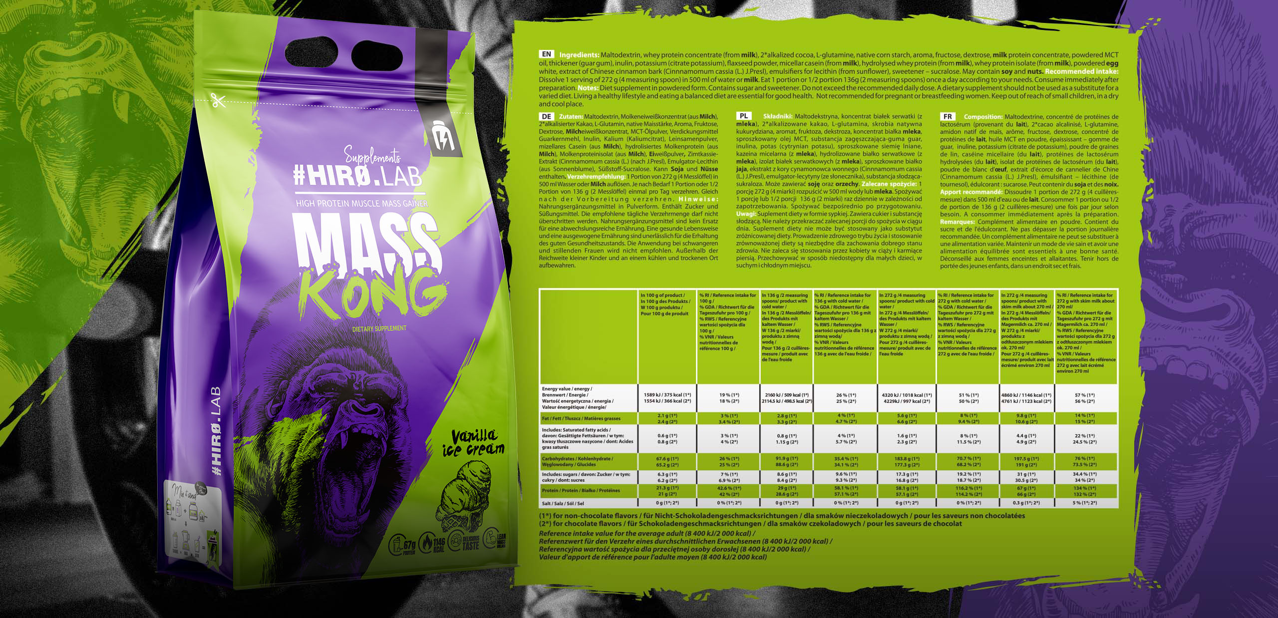 Mass Kong - Vanille - Zutaten