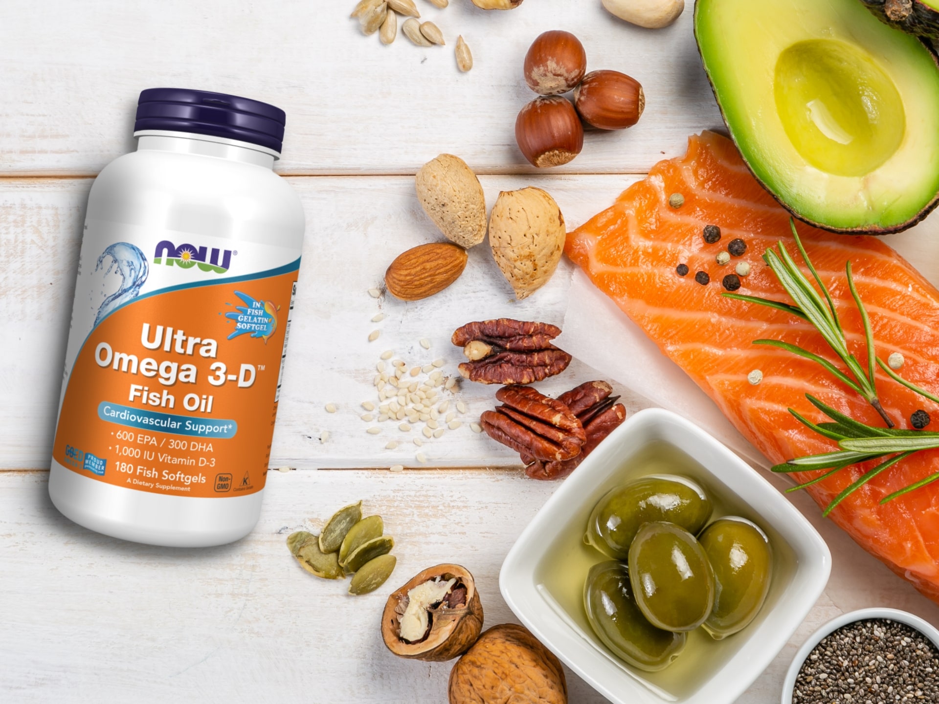 NOW Foods - Omega 3 und Vitamin D3 1000 IU