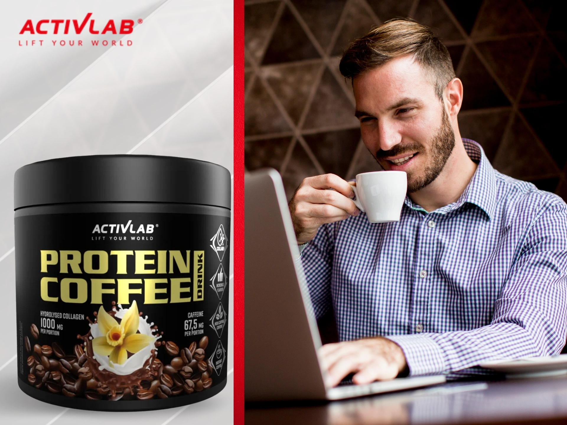 Kaffeegetränk mit Kollagen im Vanillegeschmack