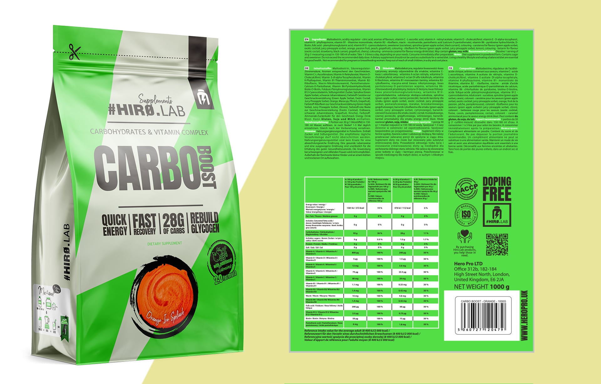 Hiro.Lab Carbo Boost - Kohlenhydrat-Ergänzung mit Vitaminen