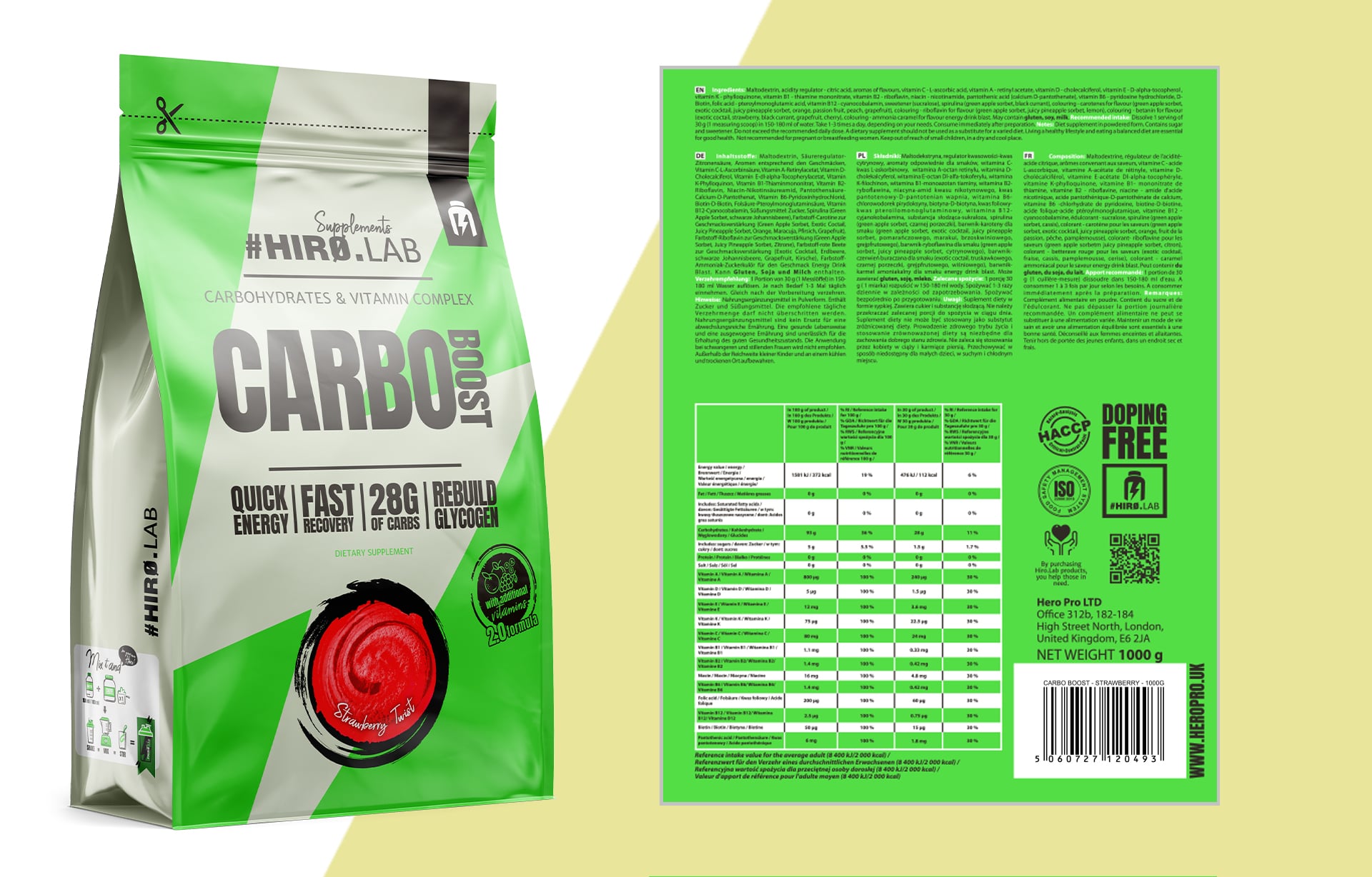 Hiro.Lab Carbo Boost - Kohlenhydratergänzung mit Vitaminen