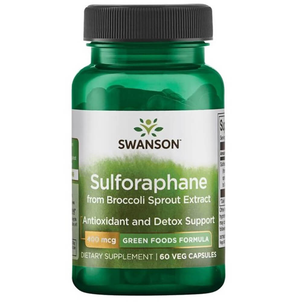 Swanson Sulforaphane 400mcg 60vcaps Etikett vorne
