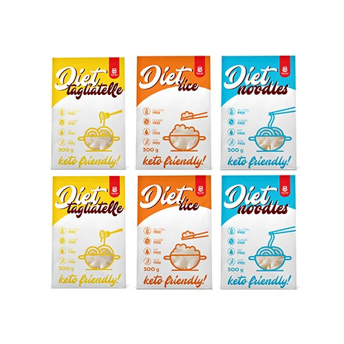 Cheat Meal Nutrition Diet 2x Tagliatelle + 2x Rice+ 2x Noodles - 6x 400g (6x 300g netto) - Diätmakaron