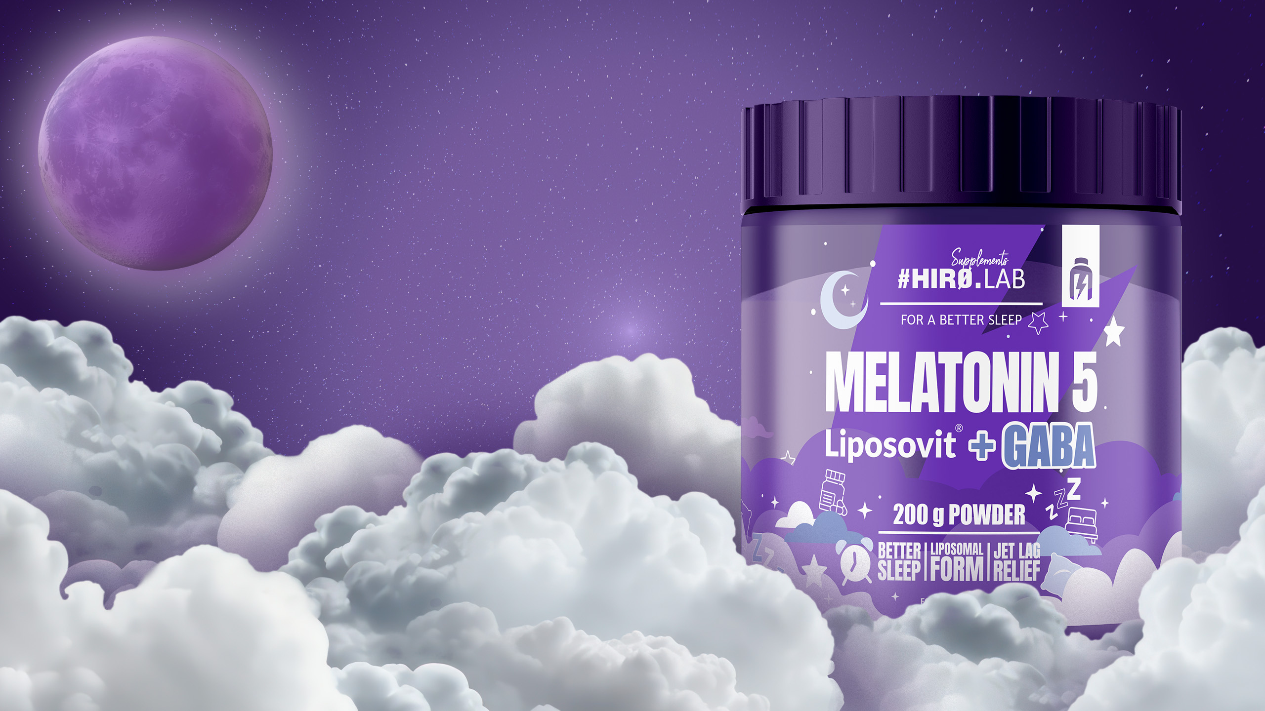 HIRO.LAB Melatonin 5 Liposovit + GABA - 200g
