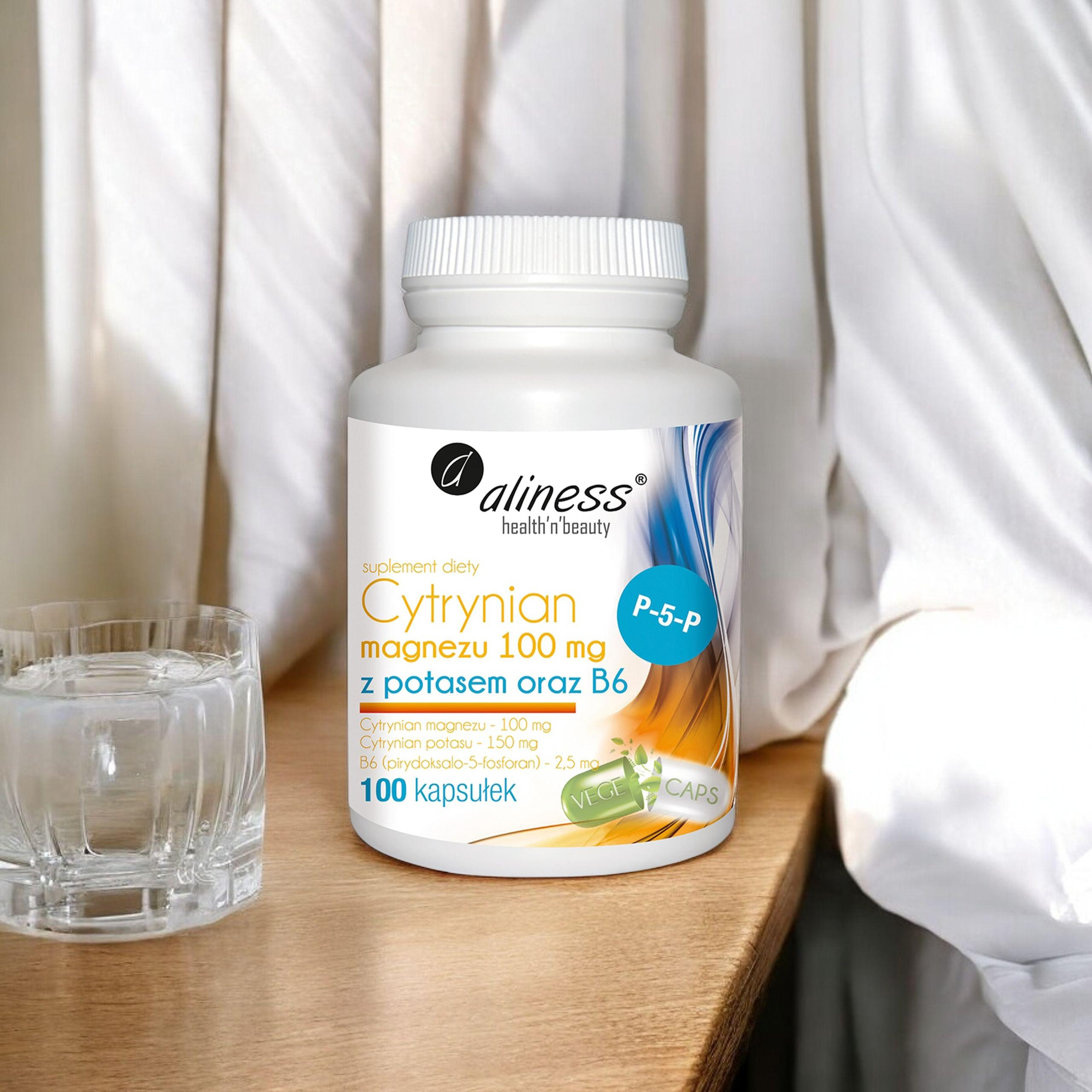 ALINESS Magnesium Citrat 100mg mit Kalium und B6 - 100 caps