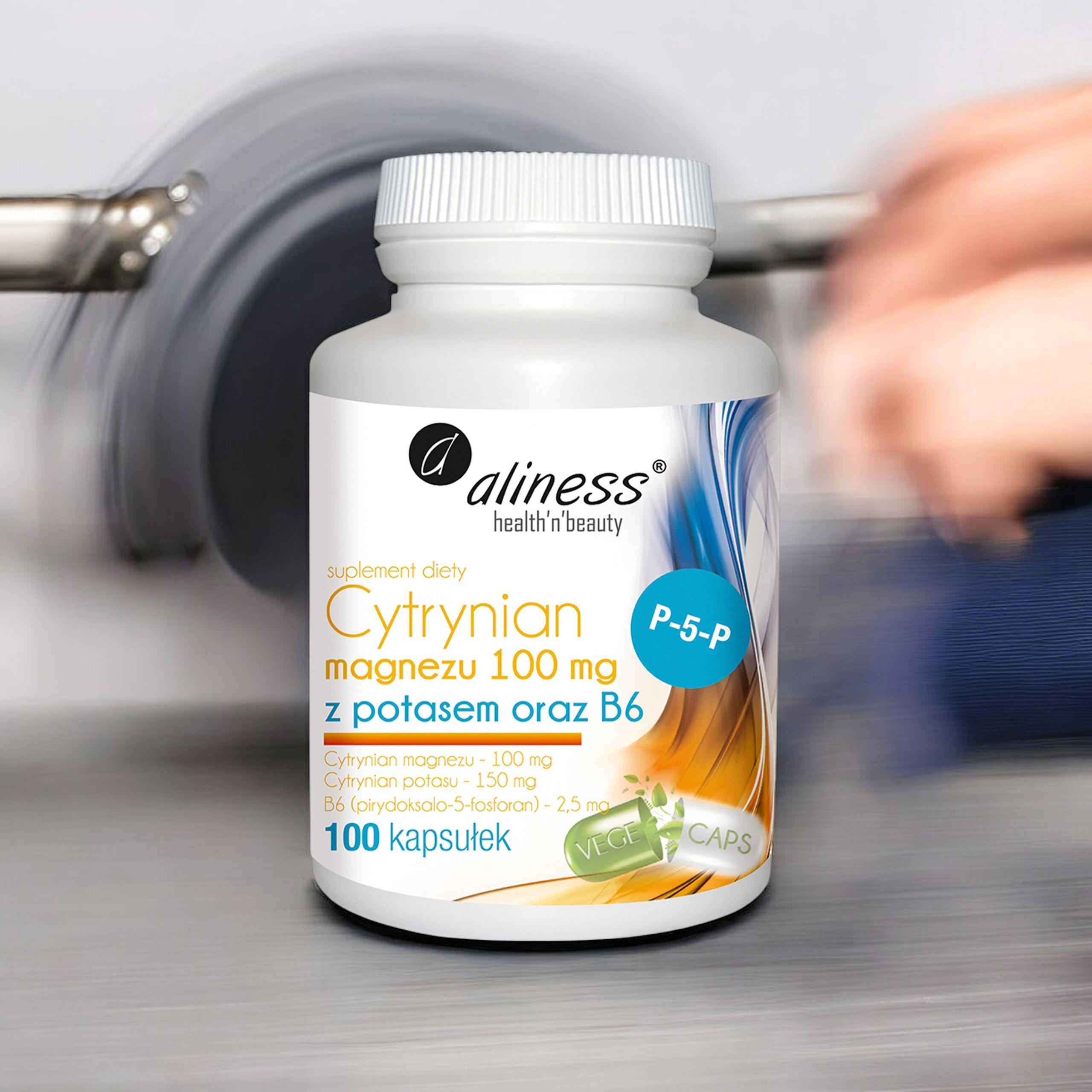 ALINESS Magnesium Citrat 100mg mit Kalium und B6 - 100 caps