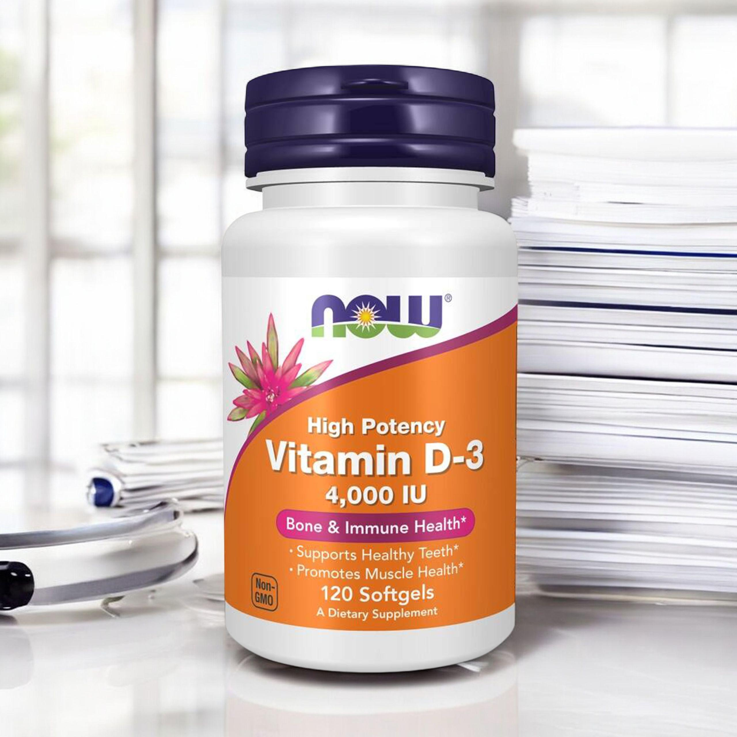 NOW Vitamin D3 4000IU - 120softgels