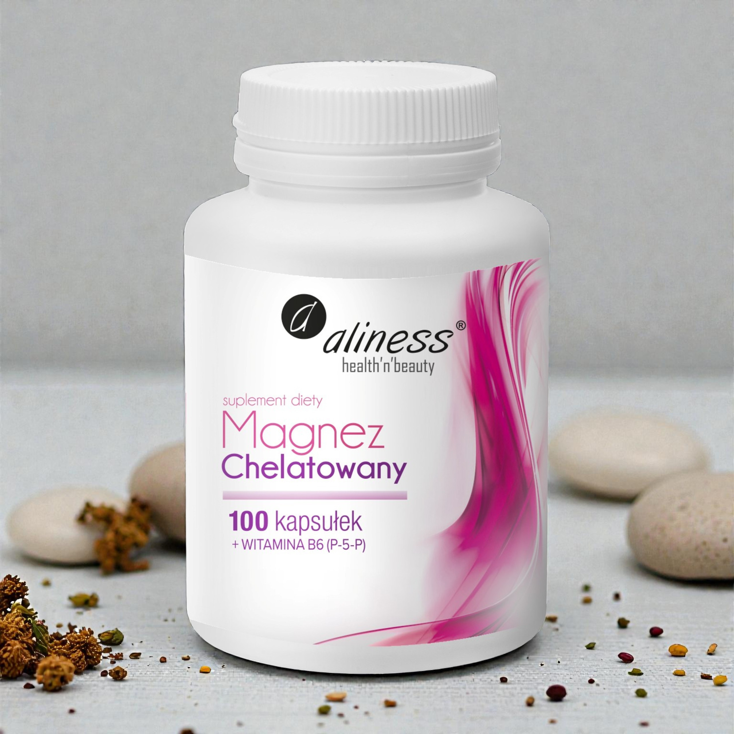 ALINESS - Chelatiertes Magnesium 720mg + B6 (P-5-P) - 100Kaps.