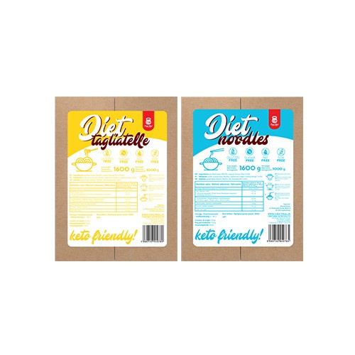 Cheat Meal Nutrition Diet Tagliatelle + Noodles 2x1600g (2000g netto) - Makaron Konjac