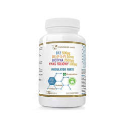 PROGRESS LABS Modulator Forte - 120caps. - Modulator Homocysteiny Vitamin B12 B6 Biotin Folsäure