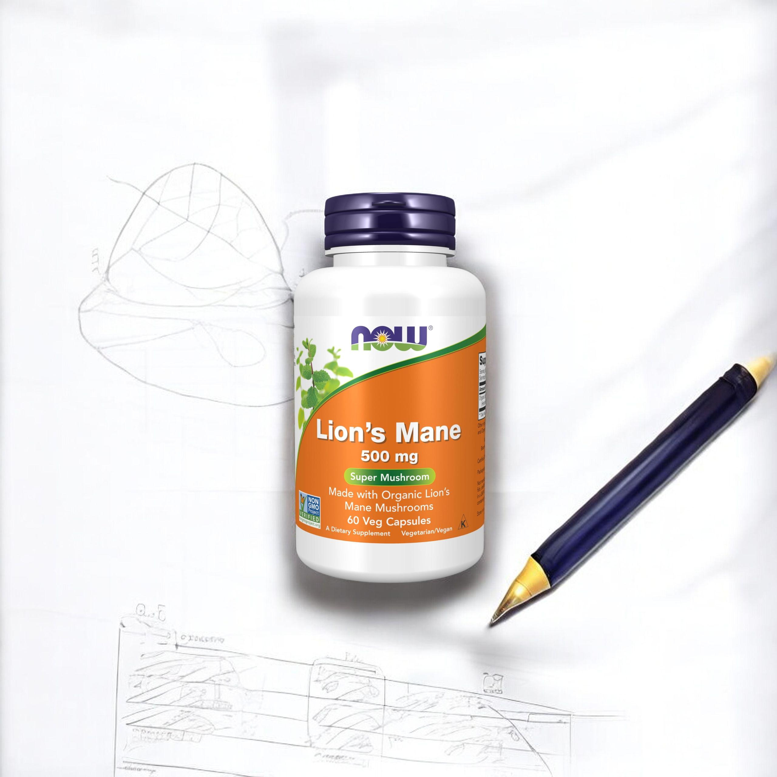 NOW - Löwenmähnen-Pilz 500mg - 60 Kapseln