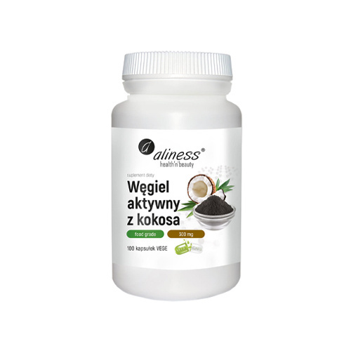 ALINESS Aktivkohle aus Kokos 300mg - 100vcaps