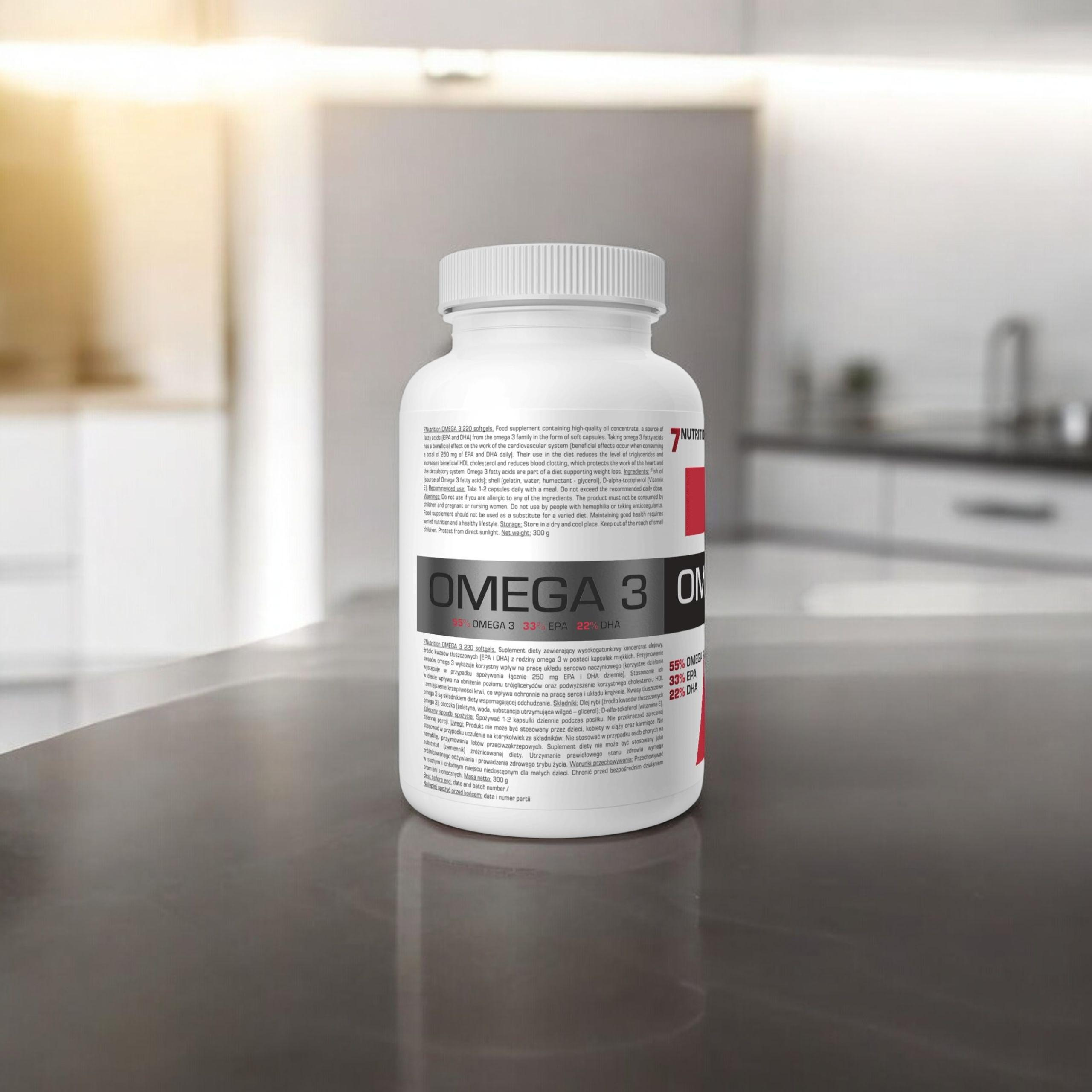 7 NUTRITION - Omega 3 1000mg - 220 Weichkapseln