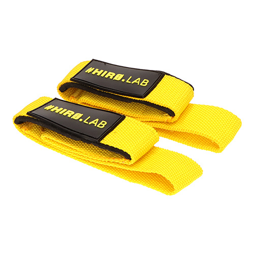 HIRO.LAB Cotton Strap - Rubber Logo New - Yellow - Paski zum Heben von Gewichten