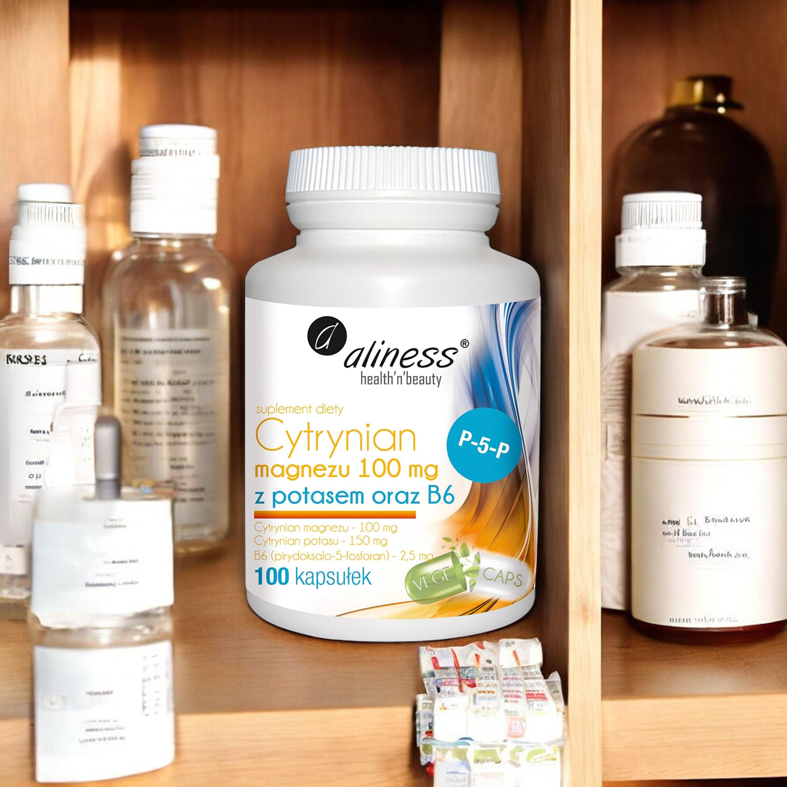 ALINESS Magnesium Citrat 100mg mit Kalium und B6 - 100 caps