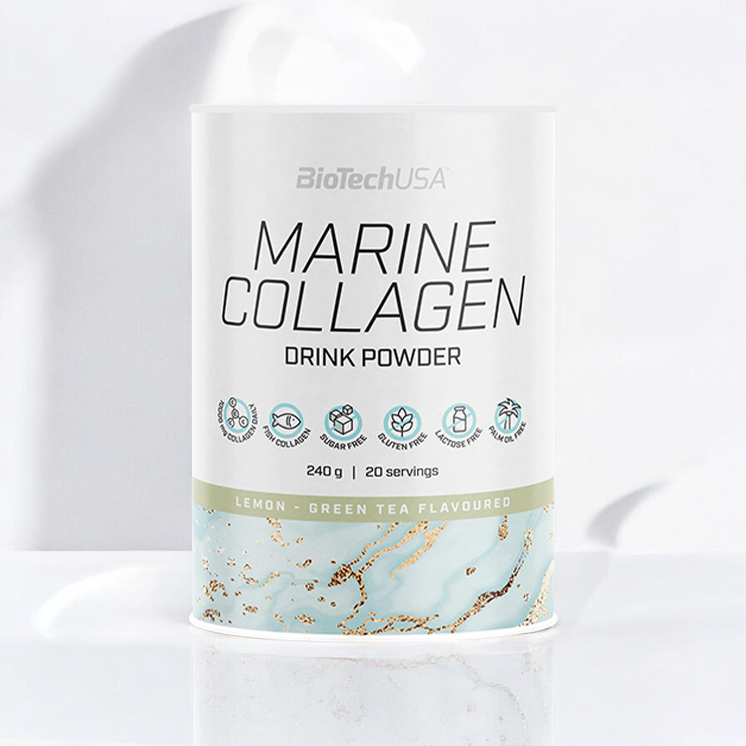 BioTech USA Marine Collagen Drink Powder - 240g - Lemon Green Tea