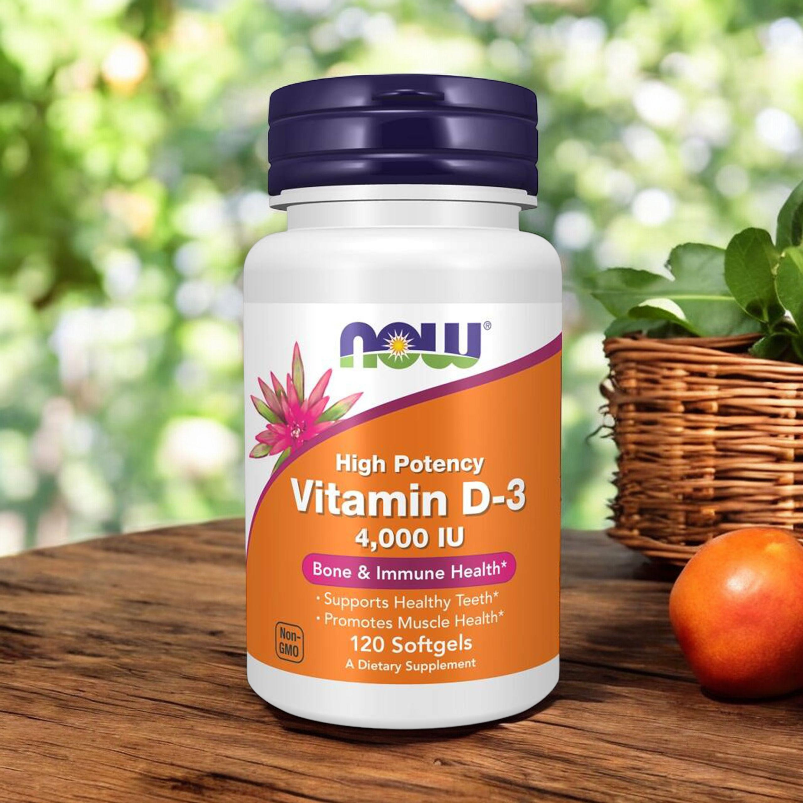 NOW Vitamin D3 4000IU - 120softgels