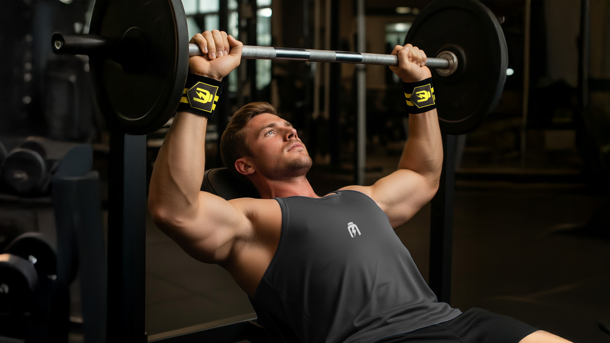 HIRO.LAB Wrist Wrap - Rubber Logo New - Black - Paski zum Heben von Gewichten