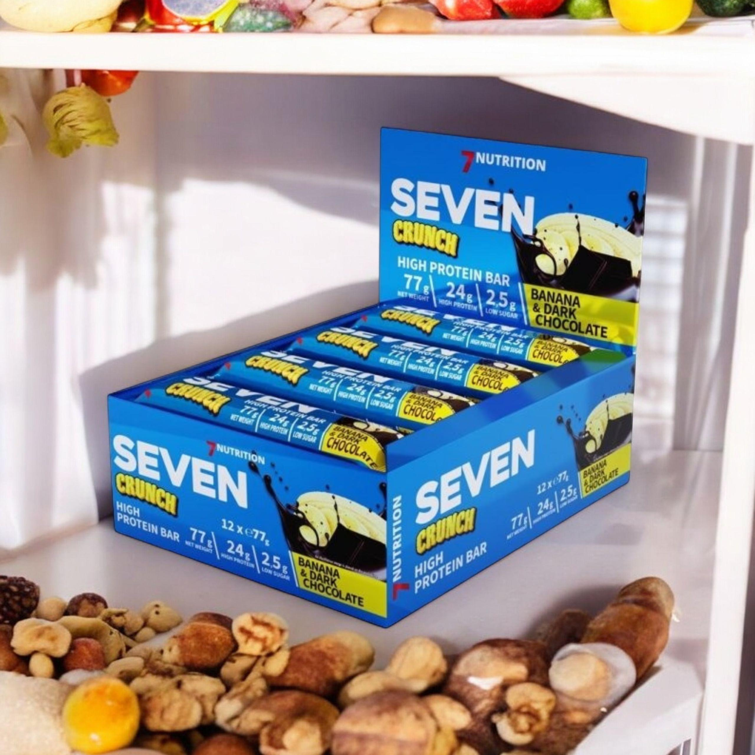 7 NUTRITION - Seven Crunch HP Riegel - 12x 77g - Banane und Zartbitterschokolade