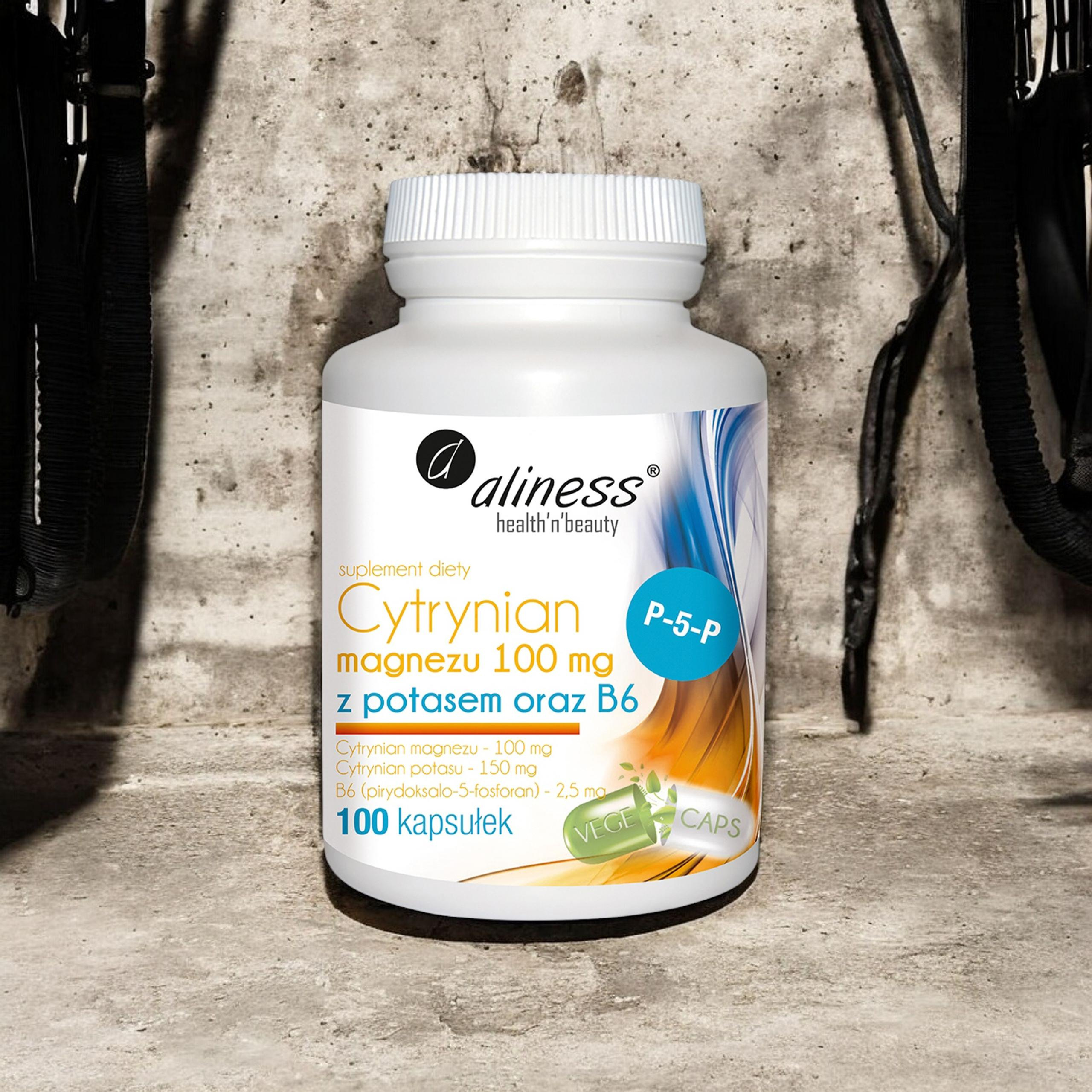 ALINESS Magnesium Citrat 100mg mit Kalium und B6 - 100 caps