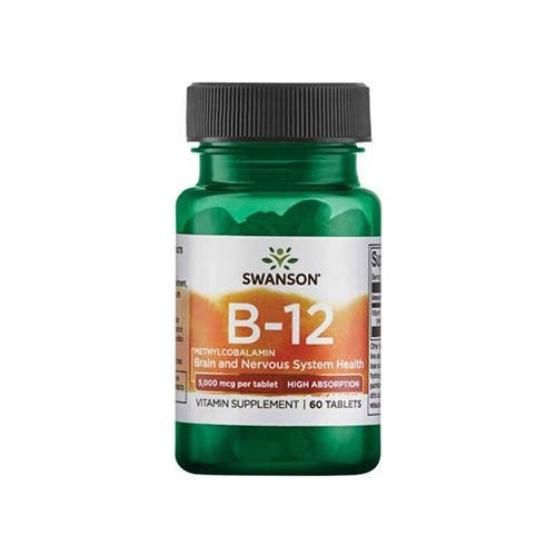 SWANSON Vitamin B-12 5mg Methylcobalamin - 60tabs - Vitamin B12 Methylcobalamin