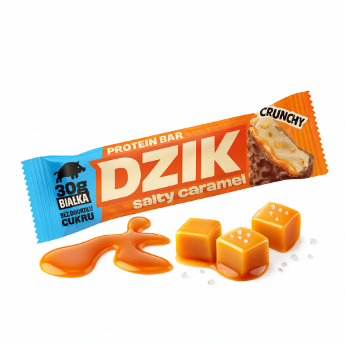 DZIK - Protein Riegel Knusprig - 70g - Gesalzenes Karamell