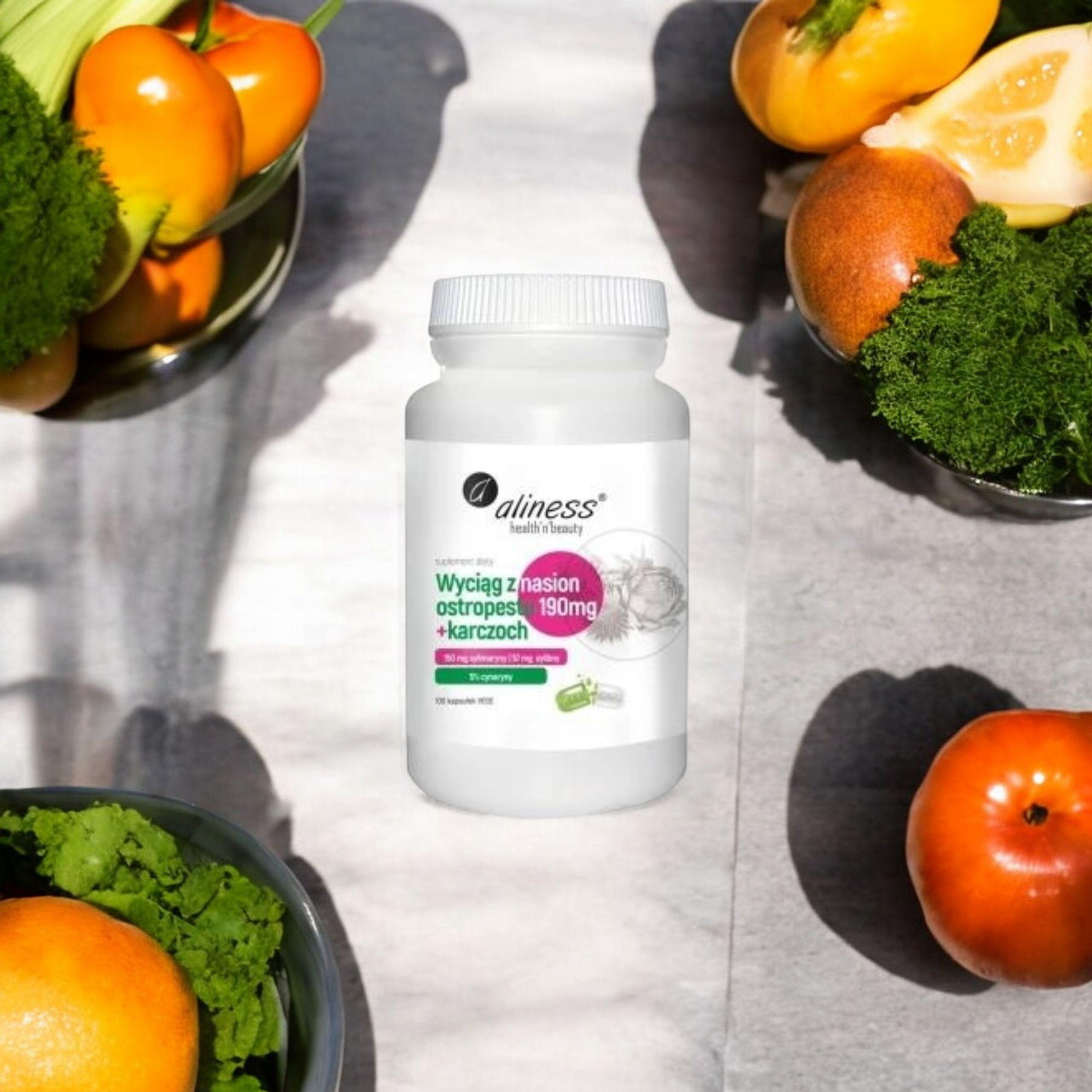 ALINESS - Extrakt aus Mariendistelsamen 190mg + Artischocke - 100Kaps.