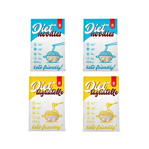 Cheat Meal Nutrition Diet 2x Tagliatelle + 2x Noodles - 4x 400g (4x 300g netto) - Diät-Nudeln