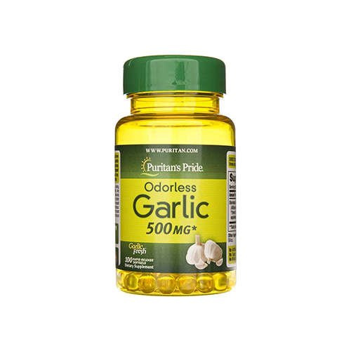 Puritan's Pride Odorless Garlic 500mg - 100softgels. - Geruchloser Knoblauch