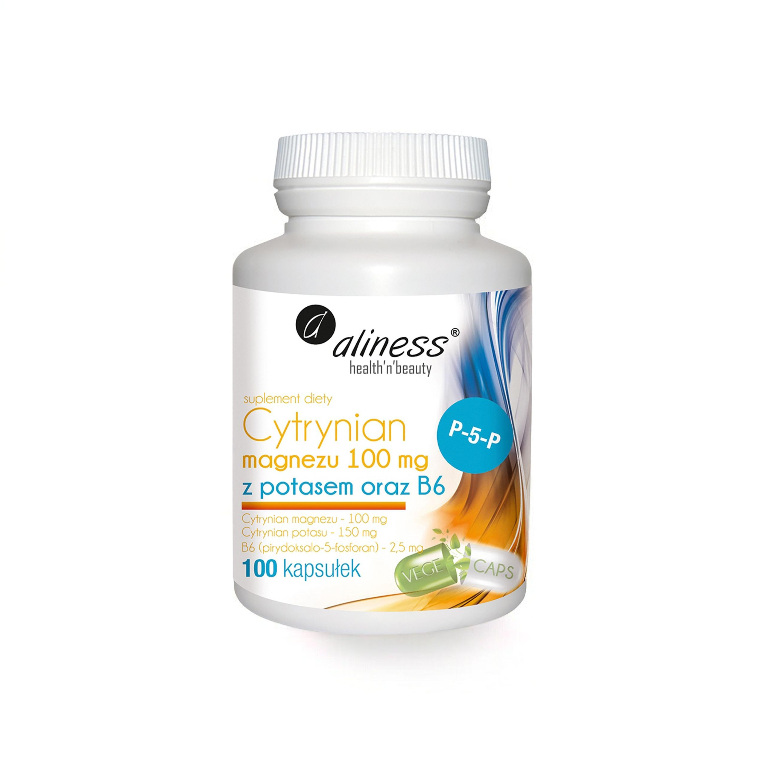 ALINESS Magnesium Citrat 100mg mit Kalium und B6 - 100 caps