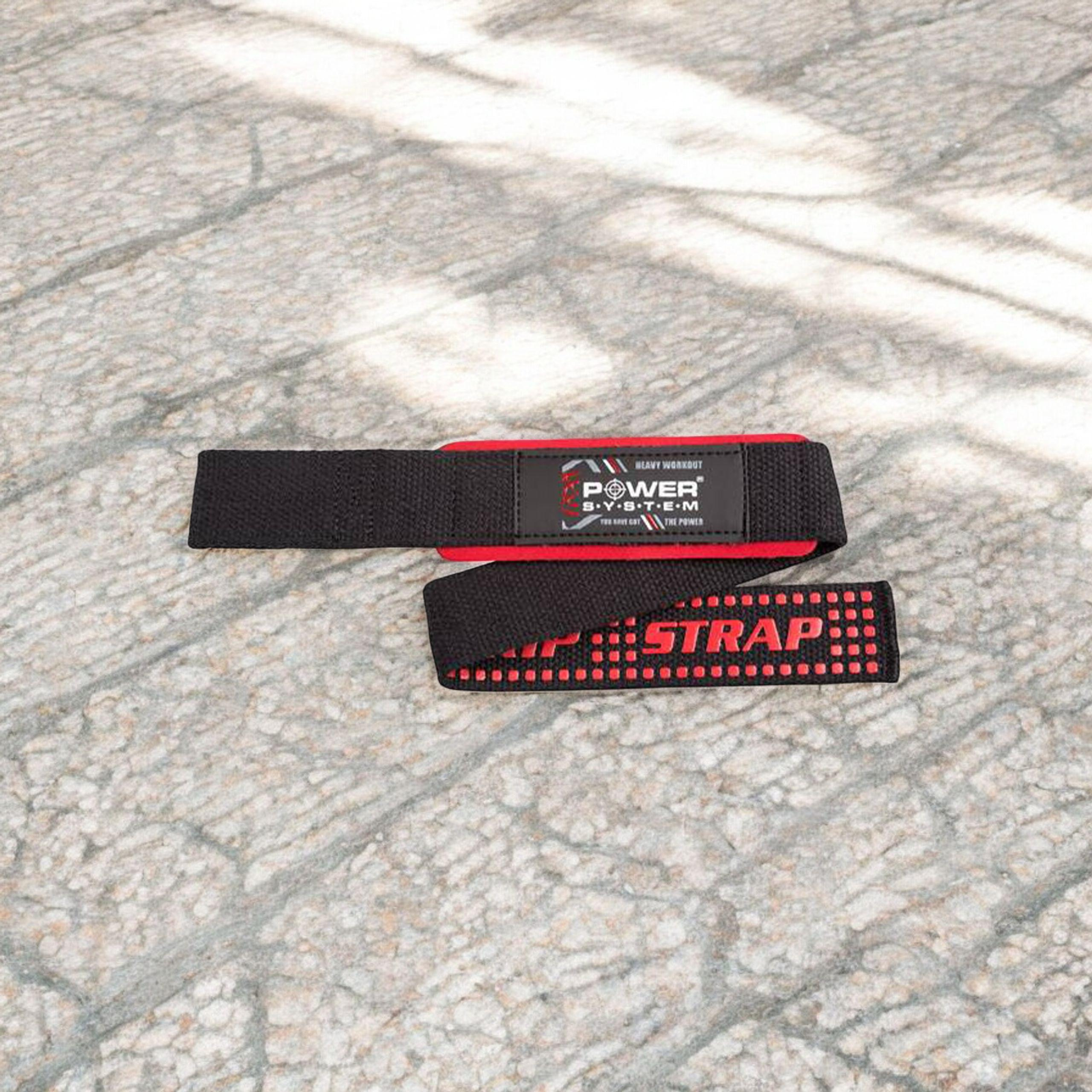 POWER SYSTEM XTR Grip Straps Black/Red - Trainingsgurte