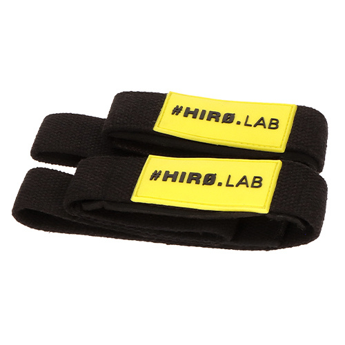 HIRO.LAB Cotton Strap - Rubber Logo New - Black - Paski zum Heben von Gewichten