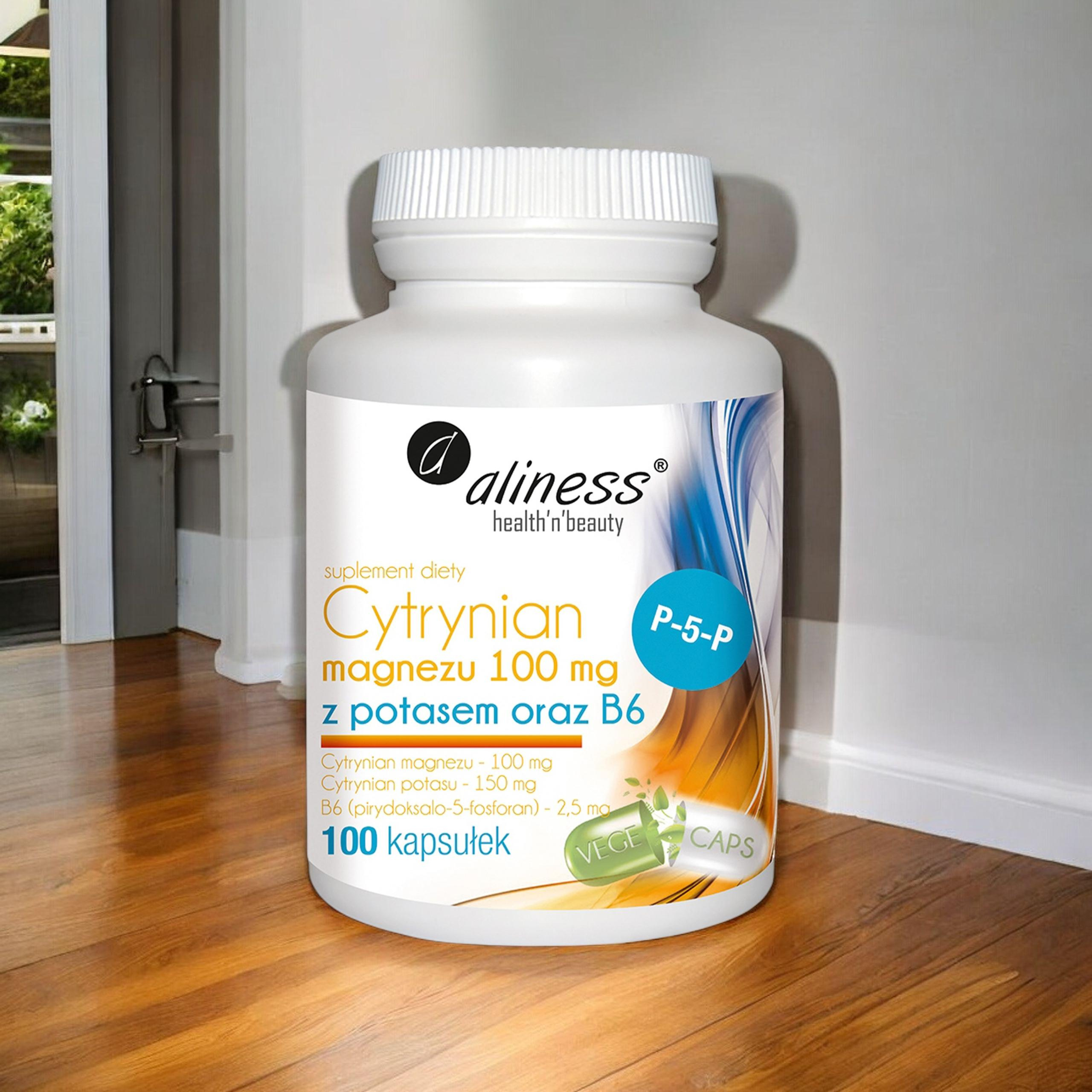 ALINESS Magnesium Citrat 100mg mit Kalium und B6 - 100 caps