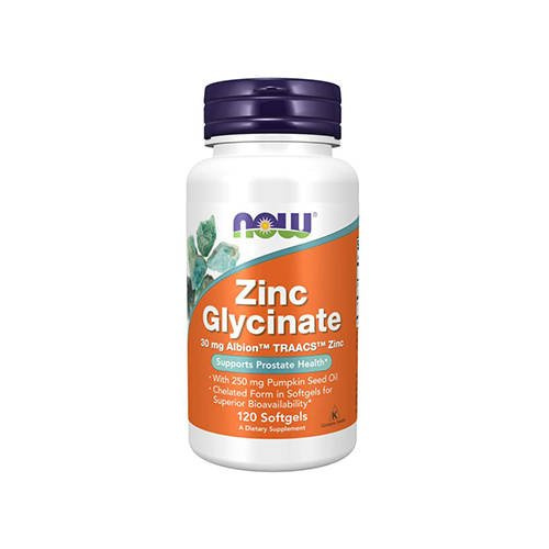 NOW Zinc Glycinate 30mg - 120softgels - Glicynian Zink