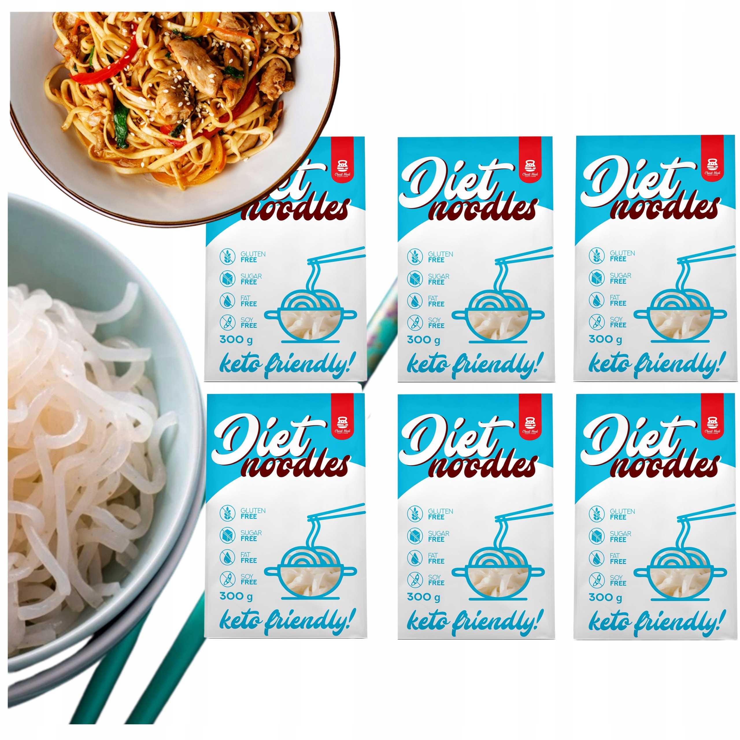 Cheat Meal Nutrition Diet Noodles - 6x 400g (6x 300g netto) - Diät Nudel