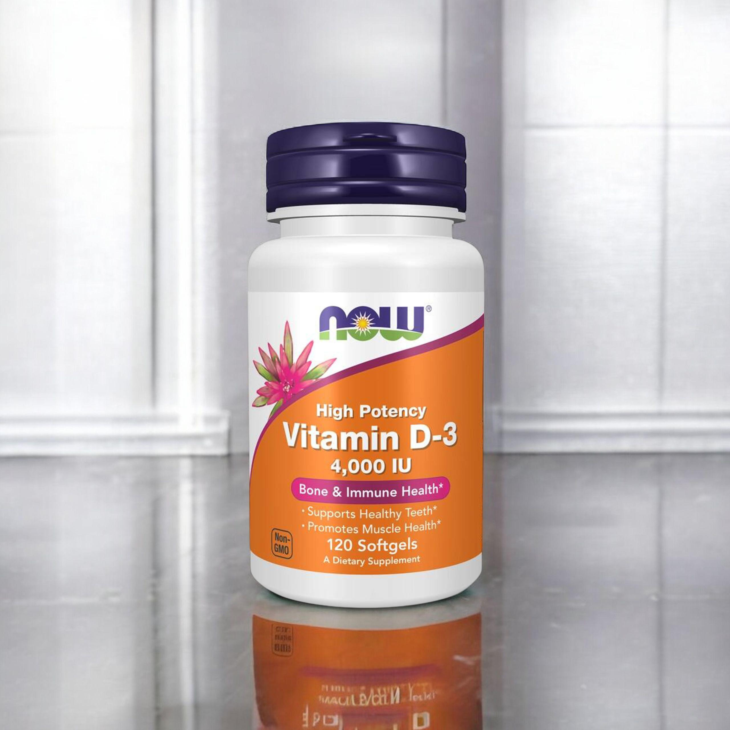 NOW Vitamin D3 4000IU - 120softgels
