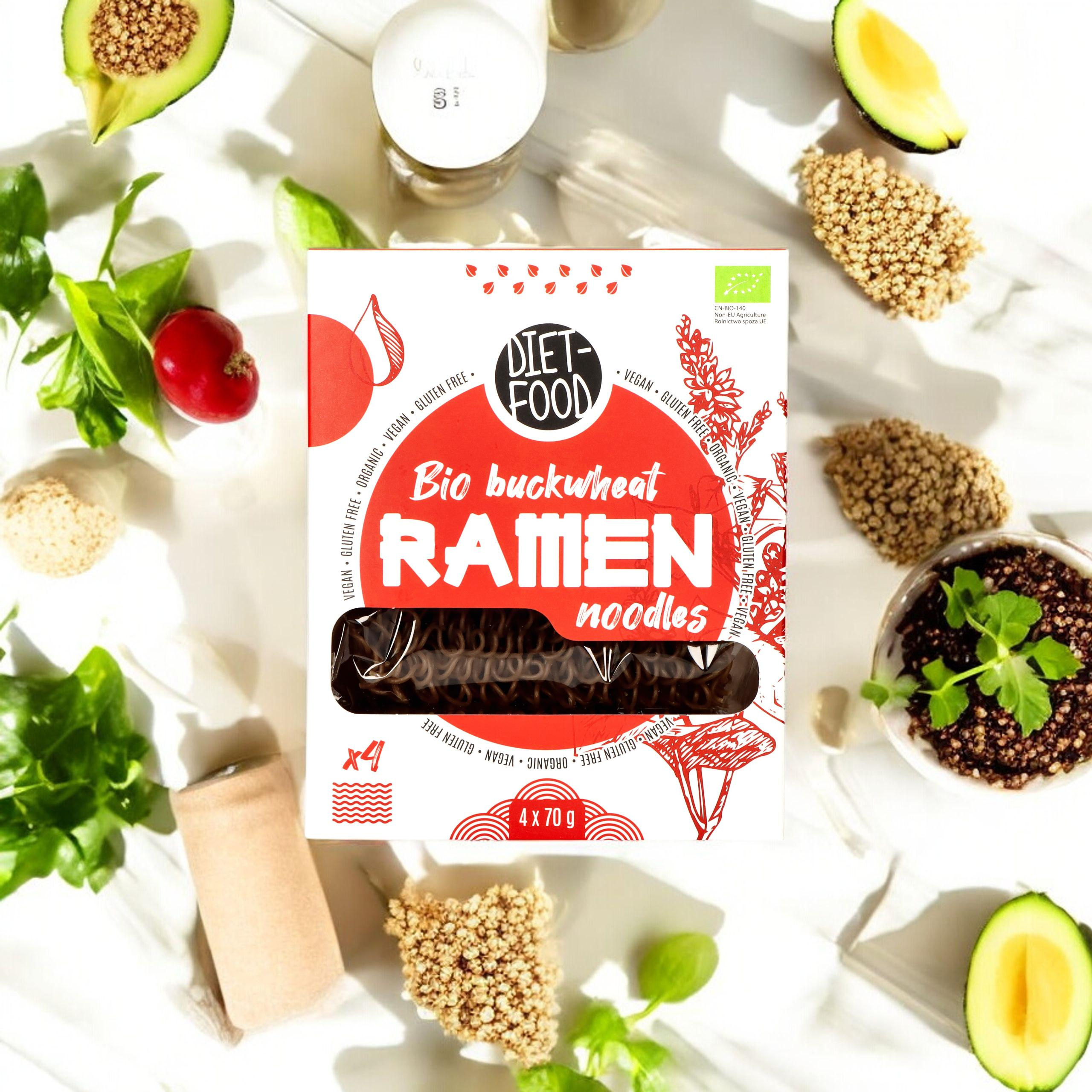DIET FOOD Bio Buckwheat Makaron Ramen Noodles - 4x70g