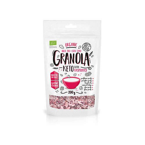 DIET FOOD Bio Keto Granola with Raspberry - Granola mit Himbeere - 200 g