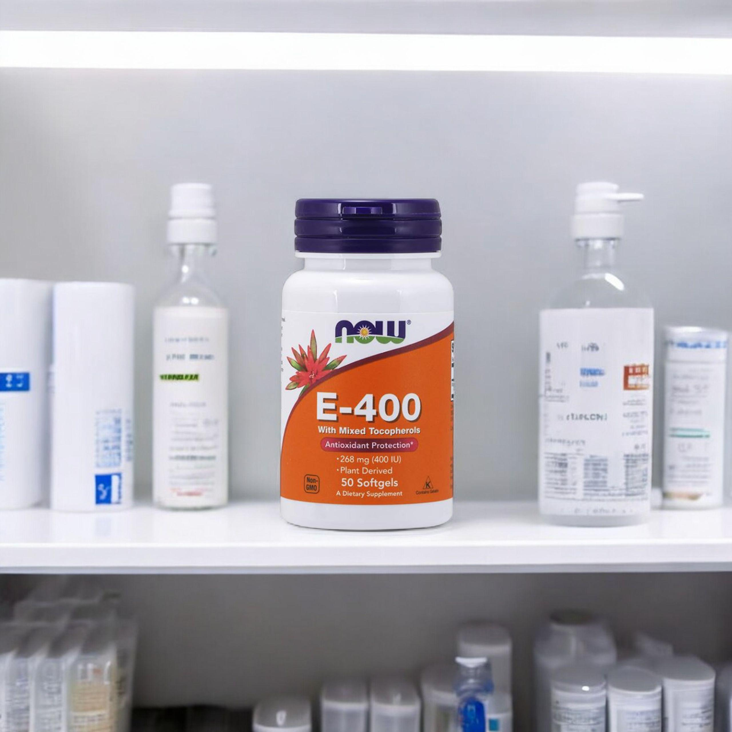 NOW Vitamin E-400 With Mixed Tocopherols - 50softgels - Vitamin E mit gemischten Tocopherolen