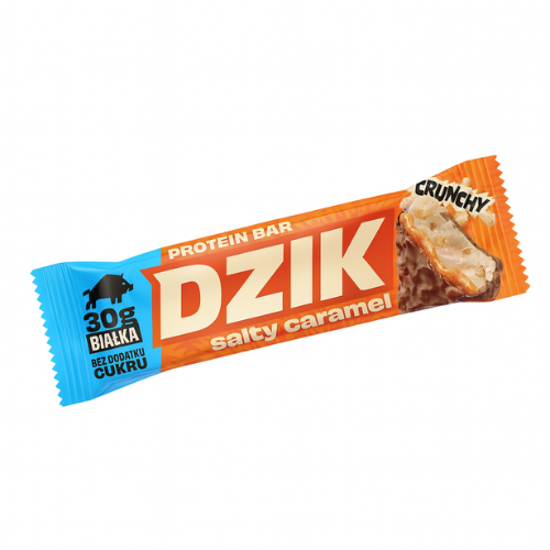 DZIK - Protein Riegel Knusprig - 70g - Gesalzenes Karamell - AUSVERKAUF - 6-05