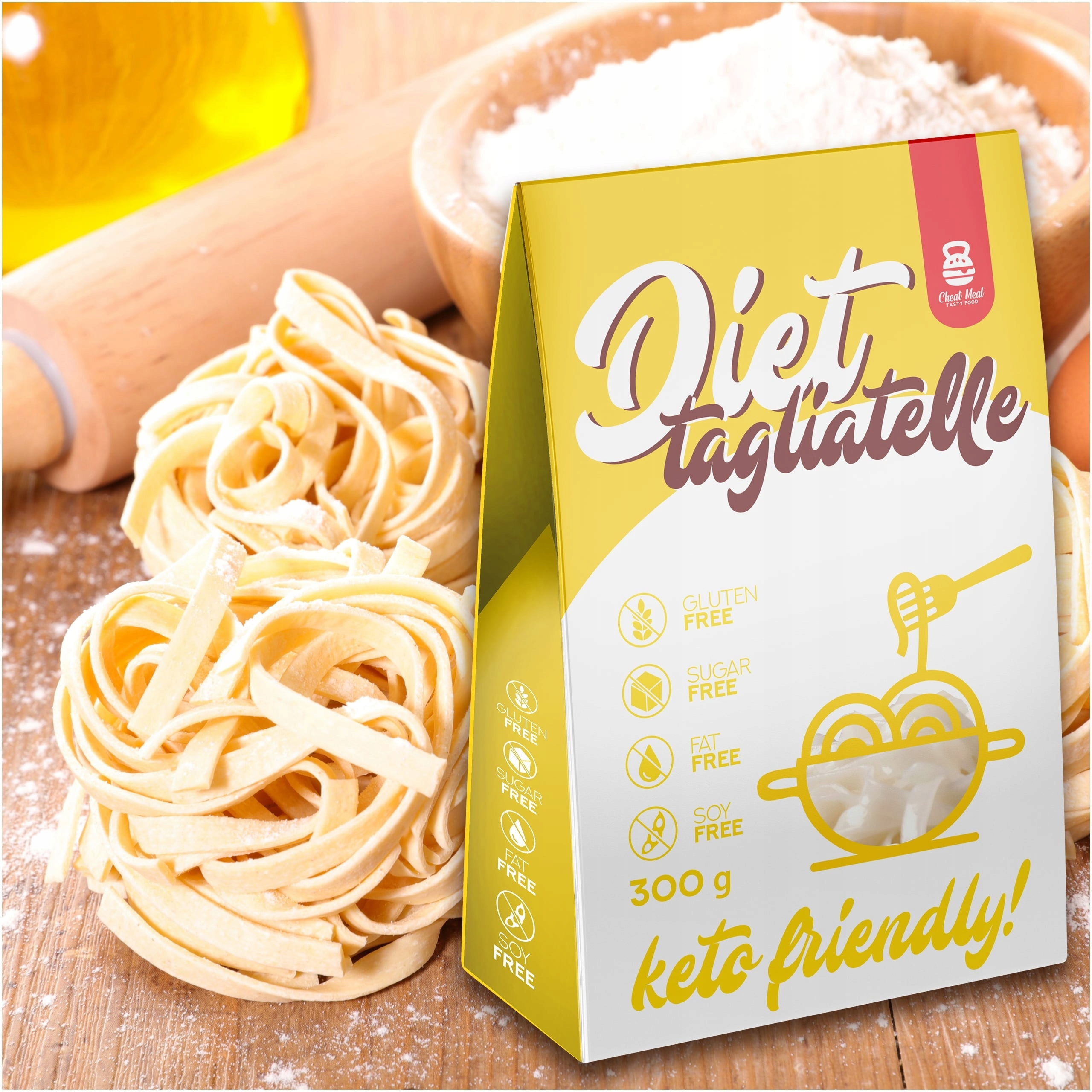 Makaron Konjac Tagliatelle 400g (300g netto) + SYROP KARMEL ZESTAW