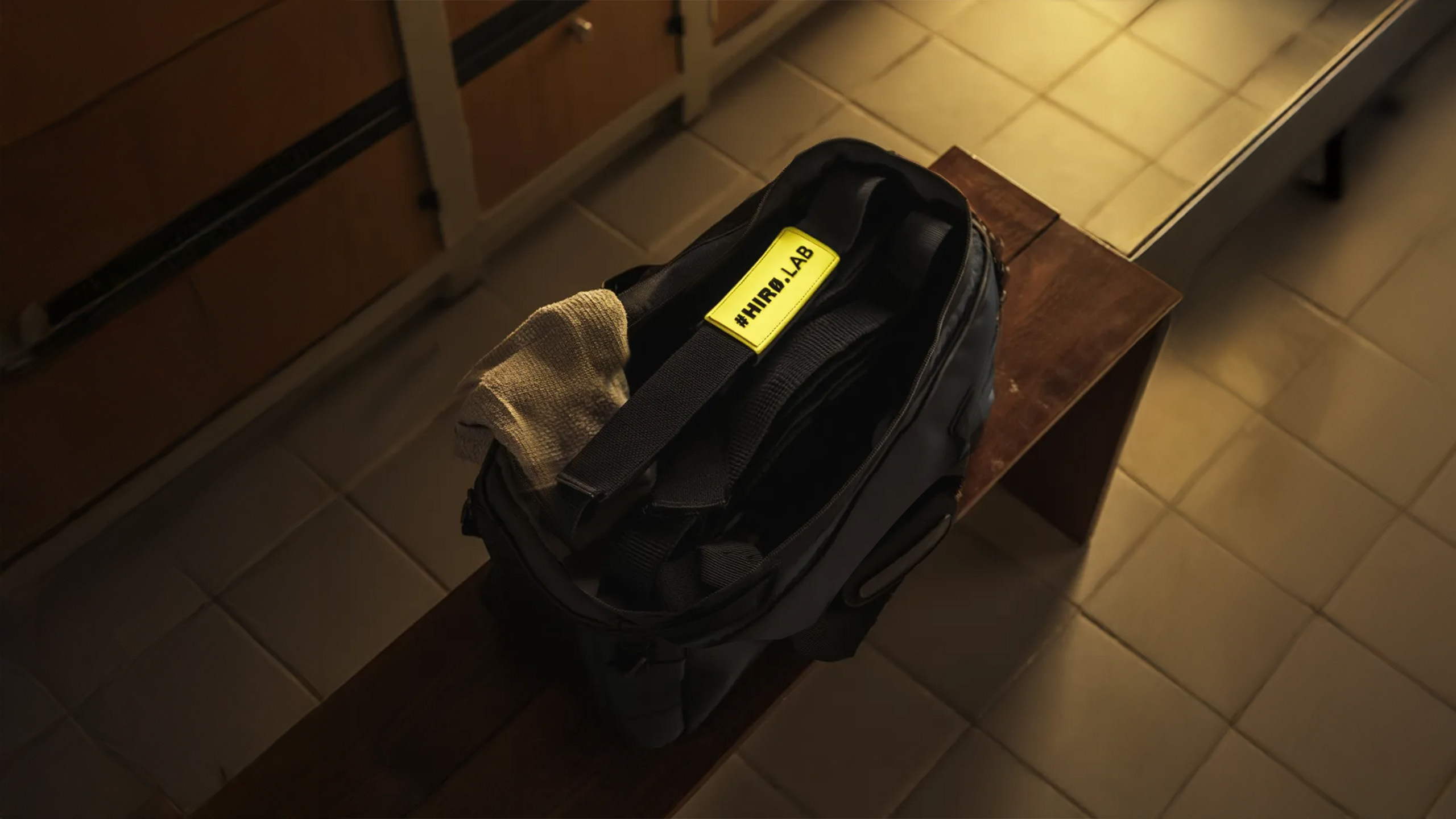 HIRO.LAB Cotton Strap - Rubber Logo New - Black - Paski zum Heben von Gewichten