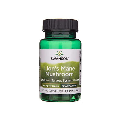 SWANSON Lion's Mane Mushroom 500mg - 60caps. - Igelstachelbart