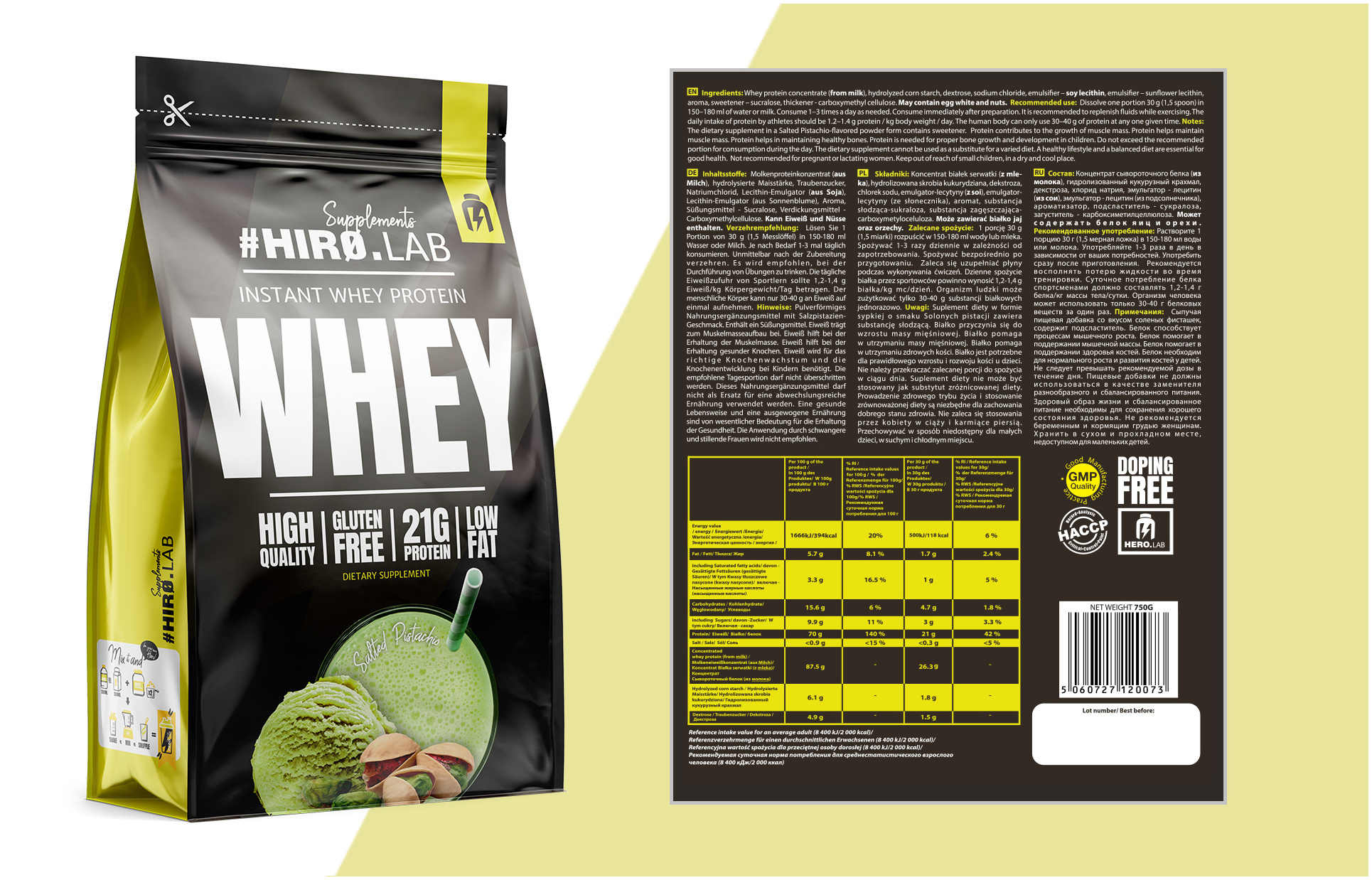 HIRO.LAB Instant Whey Protein - 750g